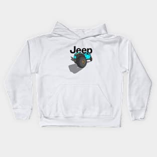 Jeep Design - Ocean Blue Kids Hoodie